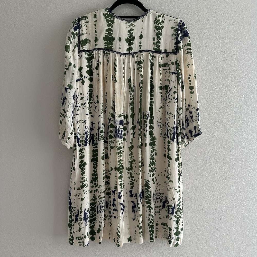 Ba&sh Bamboo Tie Dye Ilda Tunic‎ Dress Small Cream Green Boho Mini - Picture 6 of 14